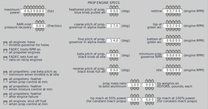 prop engine specs