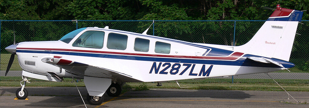 Side view of a Bonanza A36