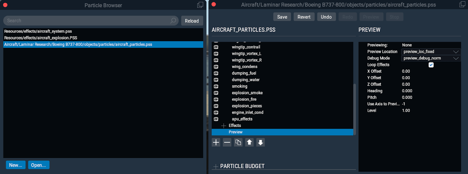 Particle editor